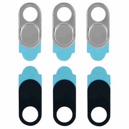 3-Pack Metal Webcam Cover Stickers Silver Slider Camera Blocker fit for Smartphone Tablet Laptop PC Slim Secure Adhesive - color: Silver