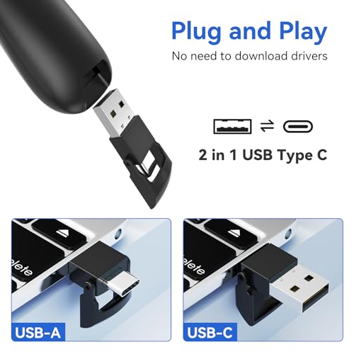 (2 Units) Presentation Clicker PowerPoint Presenter Remote: Laser Pointer Project Power Point PPT Clicker for Mac Laptop Office, Wireless Computer Clickers Slideshow Google Slide Advancer - style: 2 Units with Case