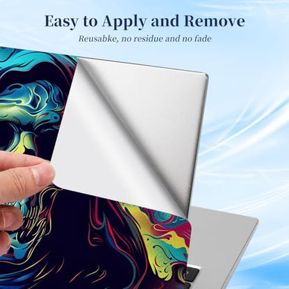 Universal Laptop Protective Skin,Trim-to-Fit Vinyl Sticker for 13–16 Inch Laptop,MacBook,Tablet & Notebook,Scratch-Proof Waterproof Cover,Colorful Hooded Skull - color: Colorful Hooded Skull