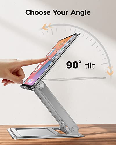 Adjustable Laptop Stand, Portable for 17.3inch Laptops, Holds Up to 17.6lbs, Ergonomic Posture & Heat Dissipation - color: Sliver
