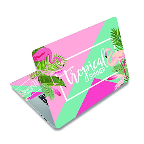 Laptop Skin Sticker,13.3 14 15 15.4 15.6 inch Laptop Skins,Universal Vinyl Decal,Dustproof Scratch Resistant Reusable Cover Protector with Free 2 Wrist Pads (Summer) - color: Summer