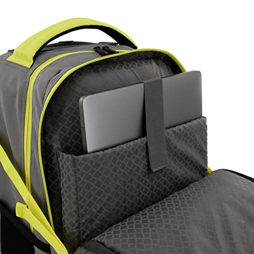 J World Lunar Rolling Backpack. Laptop Bag With Wheels. Wheeled Carry-On Travel Luggage, Grey, 19.5 x 13 x 8 Inches - color: Grey
