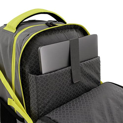J World Lunar Rolling Backpack. Laptop Bag With Wheels. Wheeled Carry-On Travel Luggage, Grey, 19.5 x 13 x 8 Inches - color: Grey