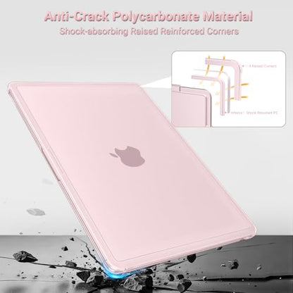 MOSISO Compatible with MacBook Air 13 inch Case M5 2026 M4 M3 M2 2025-2022 | A3449 A3240 A3113 A2681, Scratch-Resistant Shock-Absorbent Reinforced Hard Shell Cover for MacBook Air 13.6 Case, Pink - color: Pink