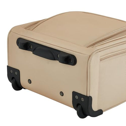 French Connection 16" Underseat Carry-On Luggage with USB/USB-C Ports, Toasted Almond - color: Toasted Almond
