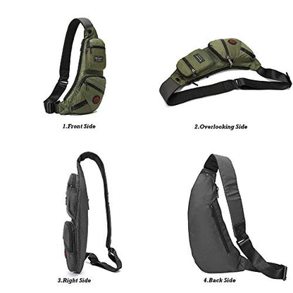NICGID Sling Bag Chest Shoulder Backpack Crossbody Daypack for Men Women | Travel Outdoor Hiking Concealed Carry Fishing Fanny Tool Small Casual - color: Army Green-1