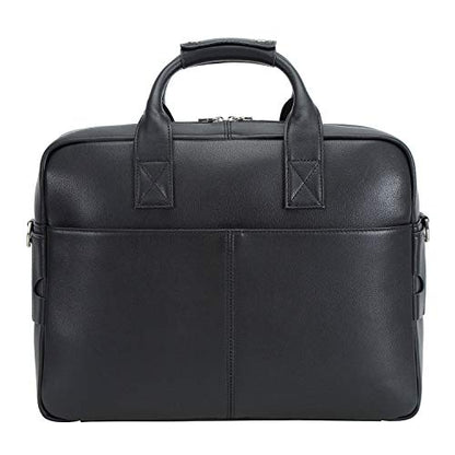 Polare Leather Briefcase for Men Business Travel Messenger Bags 15.6 Inch Laptop Bag YKK Metal Zipper - color: Napa Black(updated Version)