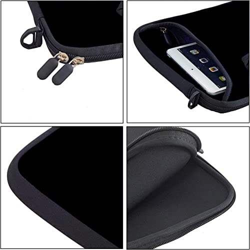 10 inches Messenger Bag Carrying Case with Handle Accessory Pocket Fits 7 to 10-Inch Laptops/Notebook/ebooks/Kids Pad (7-10.2 inch, Pure Black) - color: Pure Black, size: 7-10.2 inch