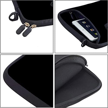 10 inches Messenger Bag Carrying Case with Handle Accessory Pocket Fits 7 to 10-Inch Laptops/Notebook/ebooks/Kids Pad (7-10.2 inch, Pure Black) - color: Pure Black, size: 7-10.2 inch