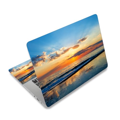 Sun & Sea 12 12.1 13 13.3 14 15 15.4 15.6 in Skin Laptop Sticker Decal, Netbook Skins for Notebook PC, Universal Vinyl Laptop Decor Cover for Women, Waterproof Art Protector Easy to Apply - color: Sun & Sea