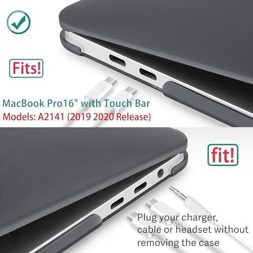 May Chen for MacBook Pro 16 Inch 2019 Release Model:A2141,Hard Shell Case Cover Screen Protector & Keyboard Cover for MacBook Pro 16 Retina with Touch ID & Touch Bar - Black - color: Black