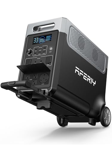 AFERIY 3840Wh Portable Power Station,Expandable Solar Generator to 11520Wh | 3600W(Peak 7200W),LiFePO4 Battery,120V AC Outlets x 5,2.5H Fast Charge for Home,Outdoor Camping,Power Outage,RV,Emergencies - color: AF-P310-A