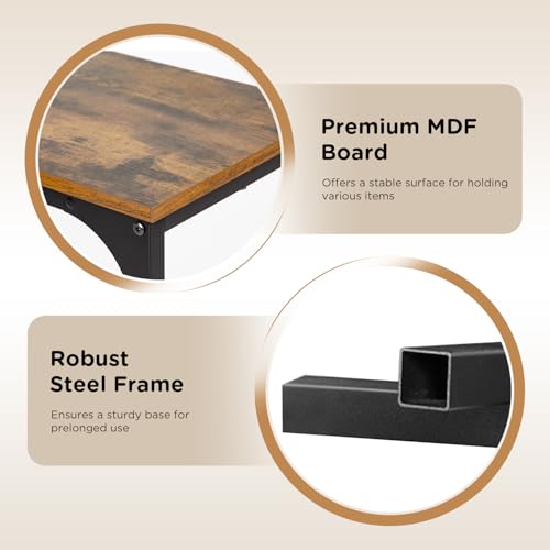 PayLessHere C-Shaped End Table Couch Table That Slide Under Small Side Tables for Sofa and Bed Large Desktop TV Tray for Living Room,Bedroom, Bedside,Small Space,Home Office,Brown - color: Brown