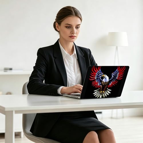 Universal Laptop Skin Decal, 3-Piece Vinyl Protector for 12 13 14 15.6" Notebook, Waterproof Anti-Scratch, Easy Trim & Bubble-Free Finish, American Flag Eagle - color: American Flag Eagle