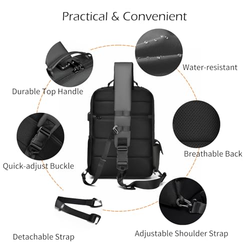 Crossbody Messenger Bag for Men: 13L Multi-pocket Satchel Sling Bags - color: Dark Green