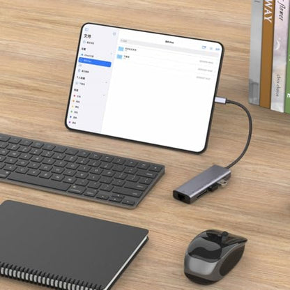 USB-C Hub Compatible with Samsung Galaxy Tab S11 (2025)/Ultra (2025) - 6-in-1 Adapter RJ45 Ethernet Port Type-C PD Charger Card Reader Network