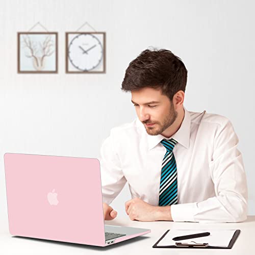 B BELK Compatible with MacBook Air 13 inch Case 2022 2021 2020 2019 2018 Release A2337 M1 A2179 A1932 with Touch ID, Plastic Laptop Hard Shell Case + Keyboard Cover + Screen Protector, Rose Quartz | A2337 A2179 A1932, Matte Plastic Hard Shell for MacBook