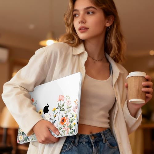 May Chen Compatible with MacBook Air 13 inch Case 2022 2021, 2020-2018 Release Model: M1 A2337 A2179 A1932, Plastic Hard Shell Case Cover for Mabook Air 13 inch with Retina Dispaly, Spring Flowers - color: Spring flowers