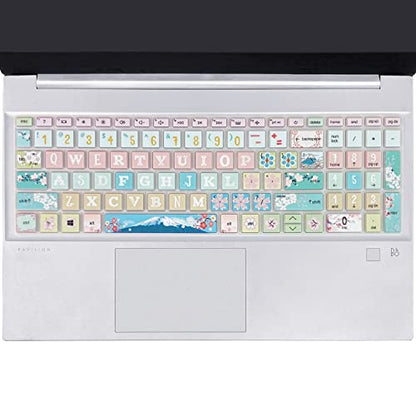 Keyboard Cover for 15.6 HP Laptop 15-fc 15-fd 15t-fd 15z-fc Series, HP Pavilion 15-eg 15t-eg 15-eh 15-er, 17z-ca 17-cn 17-cp 17z-cp Series, Sakura - color: Sakura