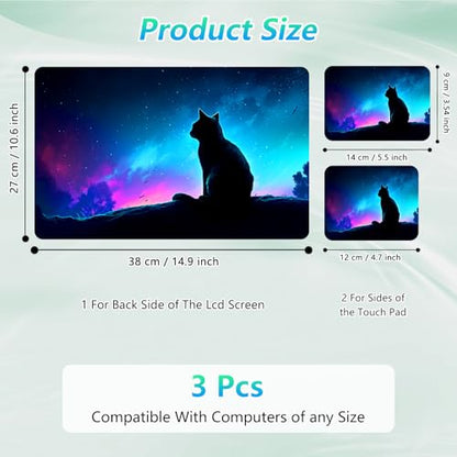 Laptop Skin Sticker Decal 12"-15.6" Universal Laptop/Notebook/Netbook Vinyl - Waterproof Scratch Resistant,Fits HP Dell Lenovo MacBook,2 Free Wrist Pads,Easy Apply & Remove,Cute Cat Galaxy - color: Cute Cat Galaxy