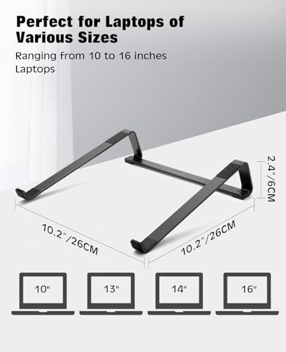 Thibault Laptop Stand for Desk - Aluminum Ergonomic Computer Stand，Laptop Riser, Cooling Laptop Holder, Compatible with MacBook Air Pro/Dell/HP/Lenovo/Alienware and 13-17 inches Laptops, Blue-Black - color: Blue Black