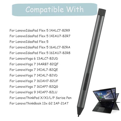 Digital Pen 2 for Lenovo Digital Pen 2,Compatible with Lenovo IdeaPad Flex 5/7 Series,Yoga 6/7/9 Serise,ThinkPad X/X1/L/P Serise,ThinkBook 13x G2 IAP-21AT (Grey)