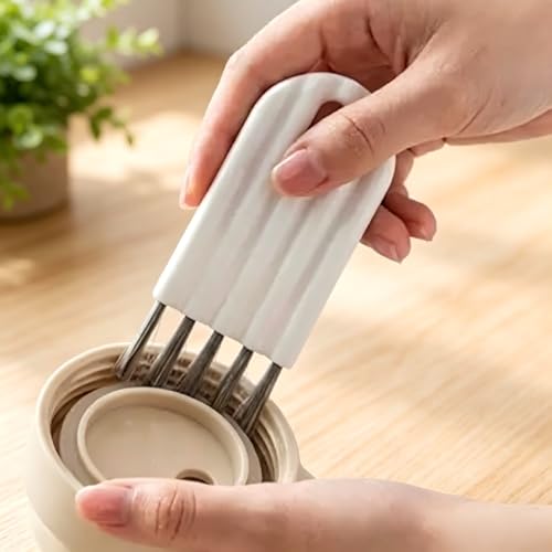 6Pcs Mini Keyboard Compute Cleaning Brush, Multifunctional Gap Cleaning Tool with Soft Bristles for Keyboard, Cup Lid, Window Track, Kitchen Appliances, Small Spaces, (White)