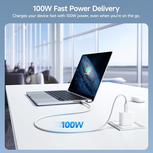 Cable Matters [USB-IF Certified] 10Gbps Gen 2 USB C Cable, 3.3ft/1m, White | [4K@60Hz Video, 100W Charging, 10Gbps Data Transfer] USB C to USB C Gen 2 Cable - color: White, size: 3.3 Feet