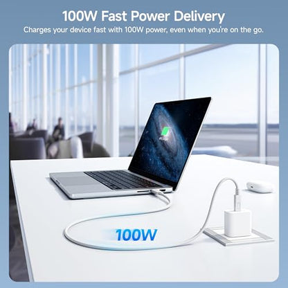 Cable Matters [USB-IF Certified] 10Gbps Gen 2 USB C Cable, 3.3ft/1m, White | [4K@60Hz Video, 100W Charging, 10Gbps Data Transfer] USB C to USB C Gen 2 Cable - color: White, size: 3.3 Feet