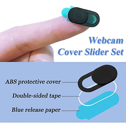 50 Pieces Webcam Cover Slider, 0.027-Inch Ultra Thin Web Camera Protective Privacy Covering Slide Stickers for Computer, Laptop, MacBook Pro/Air, iPhone, Tablet, PC, iPad, iMac