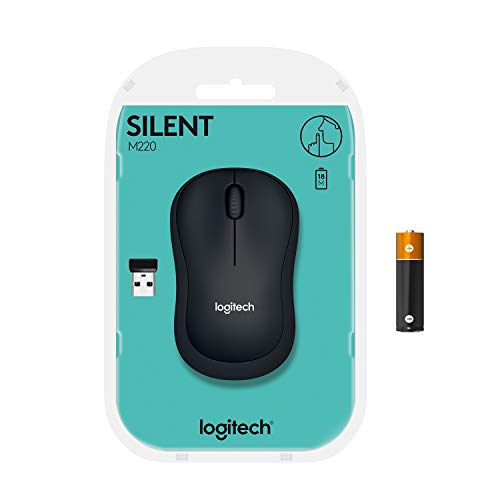 Logitech M220 Silent Wireless Mouse, 2.4 GHz with USB Receiver, 1000 DPI Optical Tracking, 18-Month Battery, Ambidextrous, Compatible with PC, Mac, Laptop (Off-White)