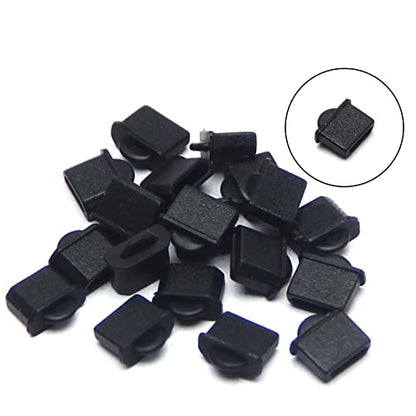 20Pcs Micro HDMI Anti Dust Cover Plugs Silicone Protector Stopper Cap Black for Female Port Black for TV, Computer,WuJuntool