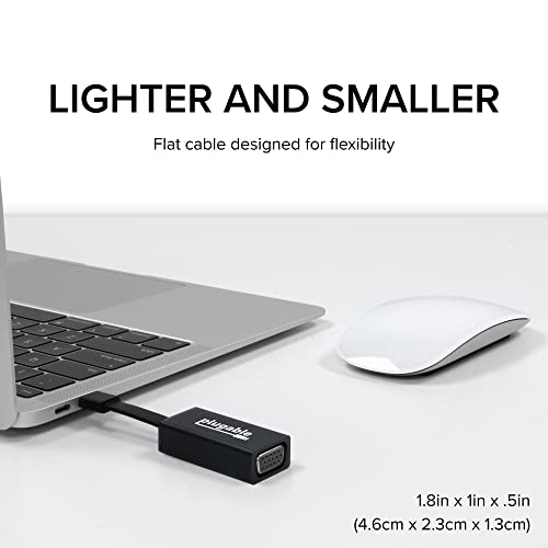 Plugable USB C to VGA Adapter, Thunderbolt 3 to VGA Adapter Compatible with MacBook Pro, Windows, Chromebooks, 2018 iPad Pro, Dell XPS, and More (Driverless, Supports up to 1920x1200 @ 60Hz)
