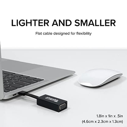 Plugable USB C to VGA Adapter, Thunderbolt 3 to VGA Adapter Compatible with MacBook Pro, Windows, Chromebooks, 2018 iPad Pro, Dell XPS, and More (Driverless, Supports up to 1920x1200 @ 60Hz)