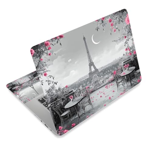 Aesthetic Laptop Skin Cover,12-15.6 Inch Universal Vinyl Sticker Decal,Waterproof Scratch-Resistant Notebook Wrap,Removable Residue-Free Protector,Paris Roses Eiffel Tower - color: Paris Roses Eiffel Tower