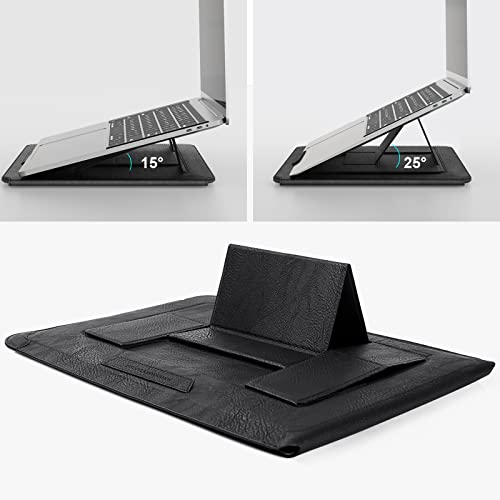 Nillkin Laptop Sleeve 15.6 inch (3-in-1), MacBook Sleeve with Adjustable Stand & Mouse Pad, 2 Stand Modes, 15 inch Laptop Case, MacBook Accessories, Slim for Chromebook/HP 13-15.6, Black Texture - color: Black Texture