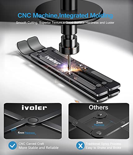 ivoler Laptop Stand, Laptop Holder Riser Computer Tablet Stand, 6 Angles Adjustable Aluminum Ergonomic Foldable Portable Desktop Holder Compatible with 10-15.6” MacBook,iPad, HP, Dell, Lenovo Black - color: C-Black
