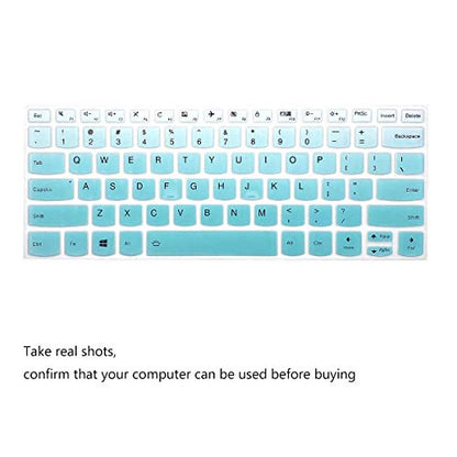 2Pack Keyboard Cover for Lenovo Yoga C740 C940 14" /Lenovo Yoga 6 13ARE05 13ALC6 /Yoga C930 930 920 13.9" /Yoga 720 720S 730 13.3" /Yoga 720 12.5" /Yoga 730 15.6"/Lenovo Flex 14 14" Keyboard Skin - color: MintGreen+Clear