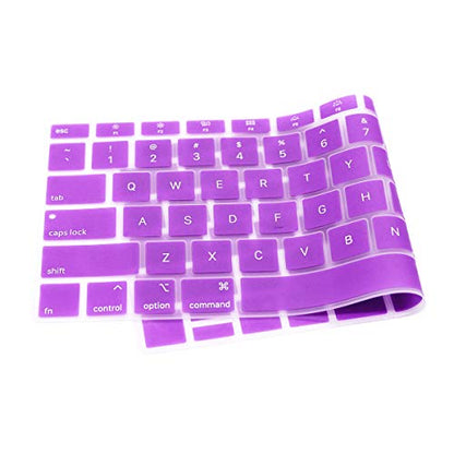 Se7enline for MacBook Air Keyboard Cover 13 inch 2018-2023 A1932 | Silicone Waterproof Dustproof Durable Washable Laptop Accessories US Layout 2023 2022 2021 2020 2019 2018,Purple - color: Purple
