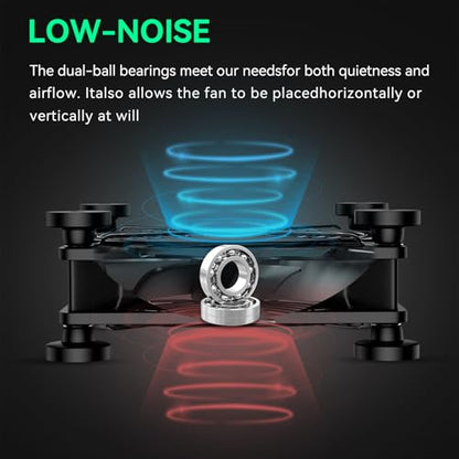120mm USB Fan, USB Computer Fan with 3 Speeds Controller Small PC Cooling Fans for Cabinet Case Server TV Receiver Router DVR Xbox Cooler, 2Pcs - style: 2 Pcs
