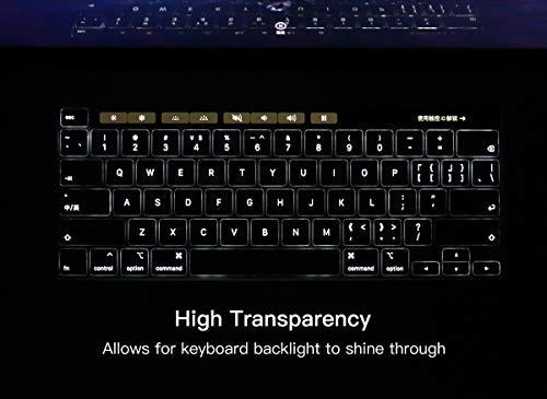 Keyboard Cover Compatible with MacBook Pro 13 inch M2 A2338 2023 2022 2021 2020 M2 M1 A2338 A2289 A2251 & MacBook Pro 16 inch A2141 2020 2019 Touch Bar & Touch ID Keyboard Protector Skin Cover, Clear - size: Mac Pro 13(Cover Touchbar)