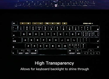 Keyboard Cover Compatible with MacBook Pro 13 inch M2 A2338 2023 2022 2021 2020 M2 M1 A2338 A2289 A2251 & MacBook Pro 16 inch A2141 2020 2019 Touch Bar & Touch ID Keyboard Protector Skin Cover, Clear - size: Mac Pro 13(Cover Touchbar)