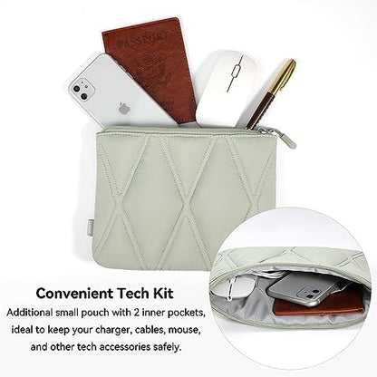 Voova Puffy Laptop Sleeve Case 15.6 16 Inch Compatible with MacBook Pro 16 M1/M2/M3/M4 Max 2019-2025, 15.6-16” Hp Lenovo Acer Asus, Cute Computer Cover Bag with Accessories Pouch,Mint Green - color: Mint Green, size: 15.6 -16 Inch