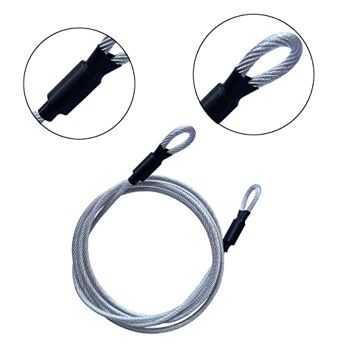 GOMRQING 7FT 5mm Security Cable Lock,Braided Steel Coated Safety Cable Luggage Lock,Safety Cable Wire Rope Double Loop - size: 7FT