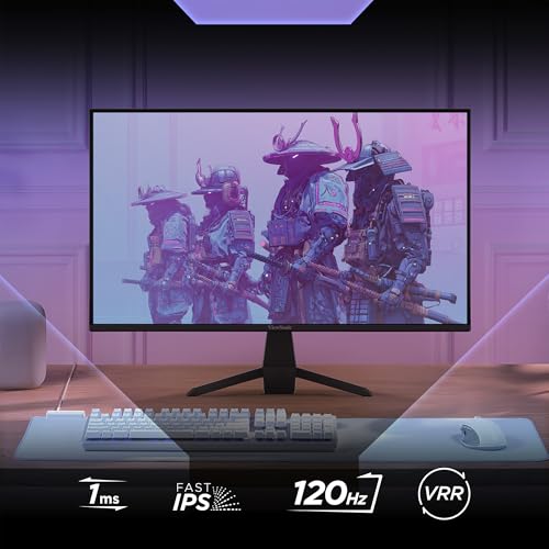 ViewSonic VX2770-MHD 27 Inch 1080p Monitor, IPS Display with 120Hz and Variable Refresh Rate for Ultimate Home Entertainment, Eye Care Technology, HDMI, and DisplayPort Inputs - size: 27 Inches