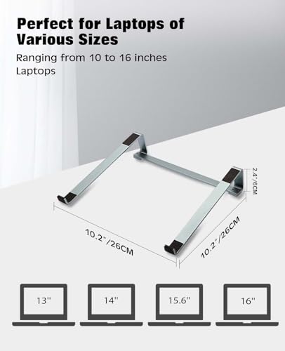 Thibault Laptop Stand for Desk - Aluminum Ergonomic Computer Stand，Laptop Riser, Cooling Laptop Holder, Compatible with MacBook Air Pro/Dell/HP/Lenovo/Alienware and 13-17 inches Laptops, Blue Grey - color: Blue Grey