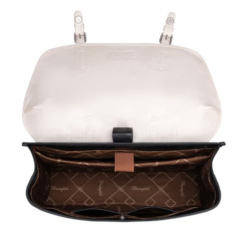 Wrangler Laptop Bag for Women Messenger Bag Briefcase Computer Backpack Convertible Satchel Bag - color: Beige & Black, size: 15.6 inch