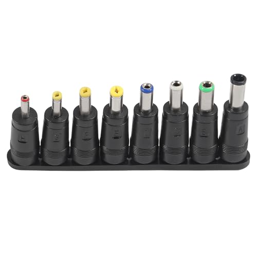 8Pcs Universal 5.5mm x 2.1mm DC AC Connector Power Adapter Tips Connector Power Socket Kits Compatible with Laptop Charger Power Supply Convert Plug Set