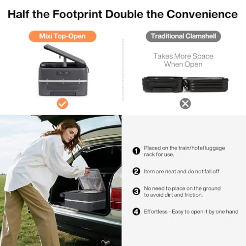 mixi 17x14x9 Carry On Luggage Underseat PC Hard Shell Suitcase Top Opening Aluminum Frame Travel Suitcases with Wheels, Rock Gray - color: Rock Gray, size: 17x14x9 Inch