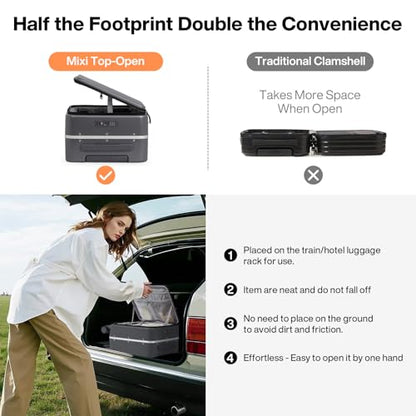 mixi 17x14x9 Carry On Luggage Underseat PC Hard Shell Suitcase Top Opening Aluminum Frame Travel Suitcases with Wheels, Rock Gray - color: Rock Gray, size: 17x14x9 Inch